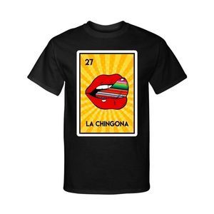 La Chingona Loteria Mexican Shirt Tee Shirt Funny Family Novelty Bingo Style Lip